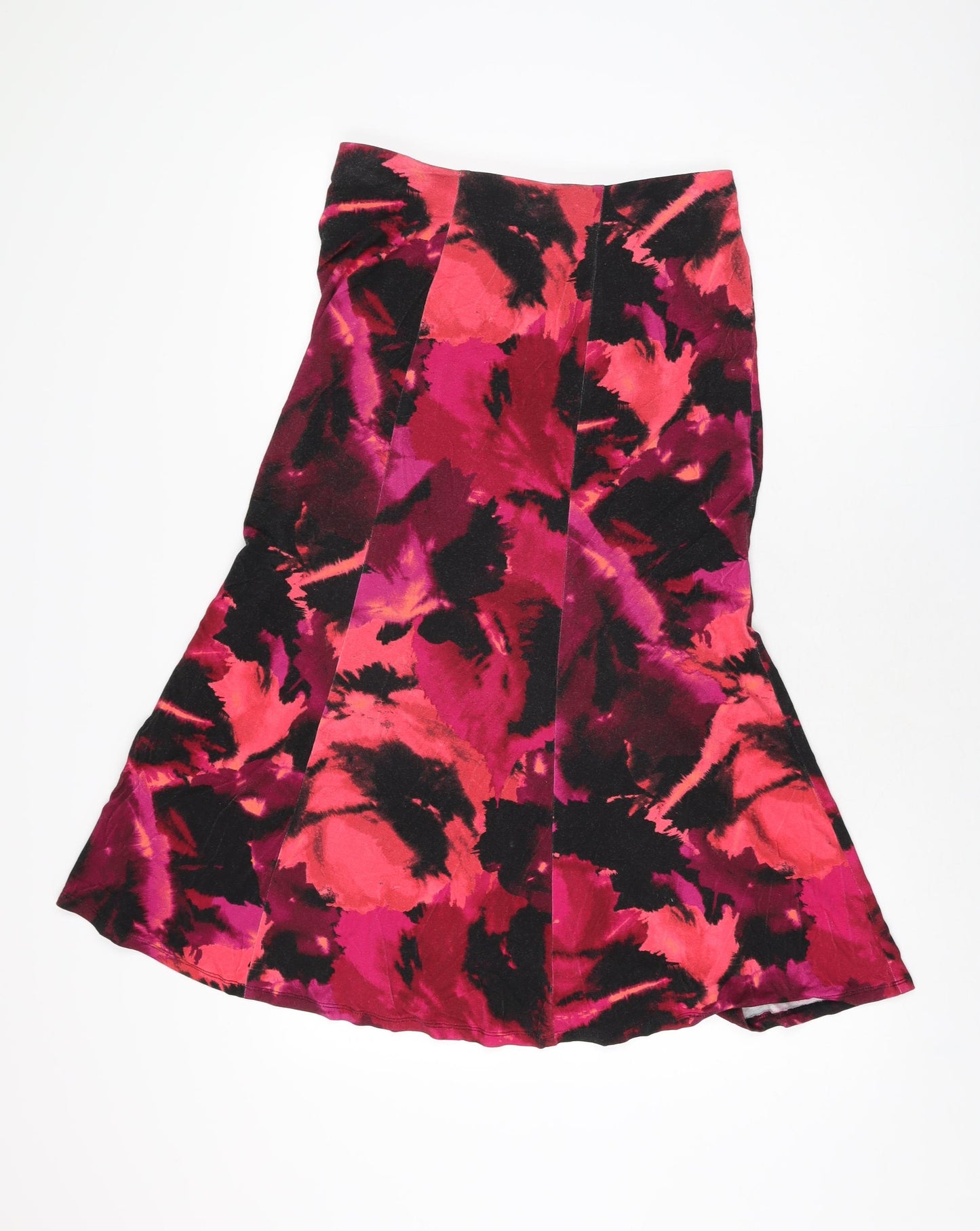 CC Womens Pink Geometric Viscose Flare Skirt Size 12