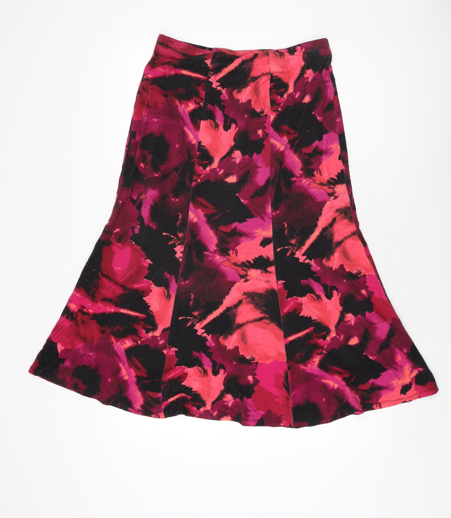 CC Womens Pink Geometric Viscose Flare Skirt Size 12