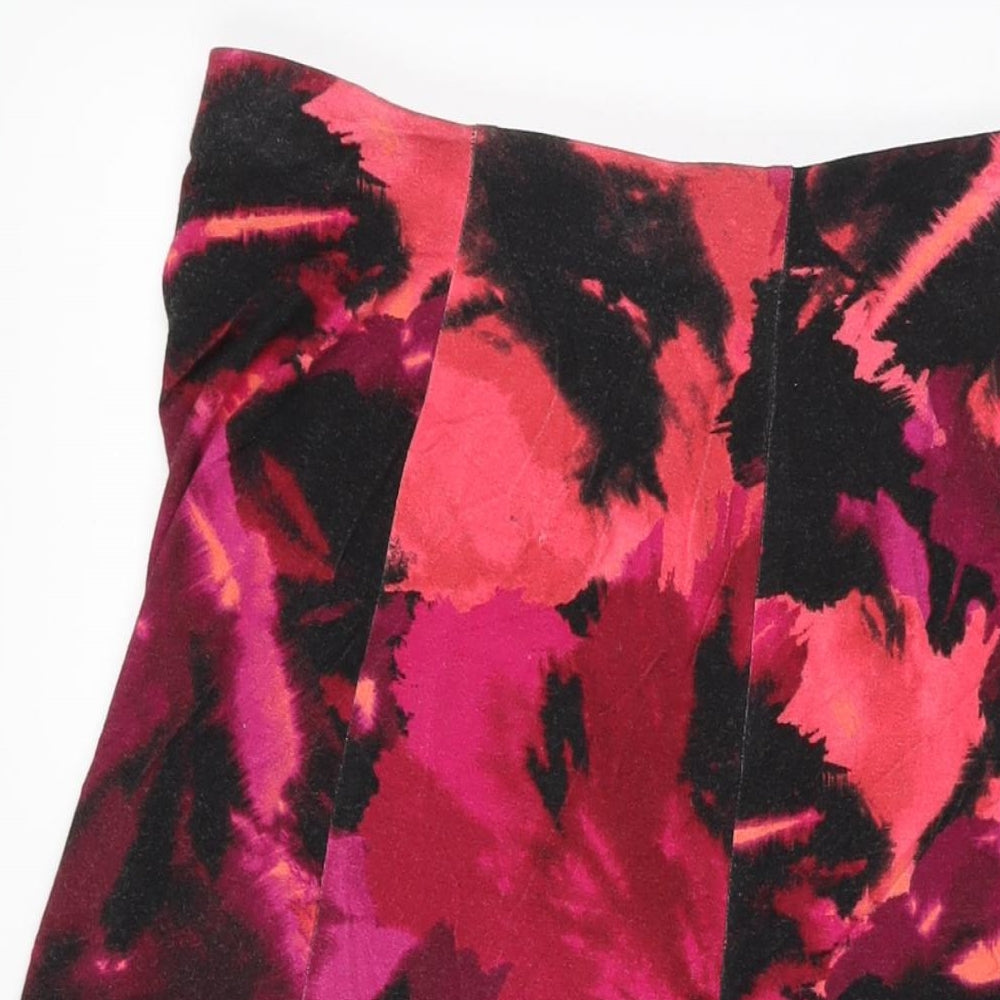 CC Womens Pink Geometric Viscose Flare Skirt Size 12