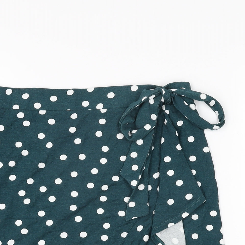 ASOS Womens Green Polka Dot Viscose Mini Skirt Size 12