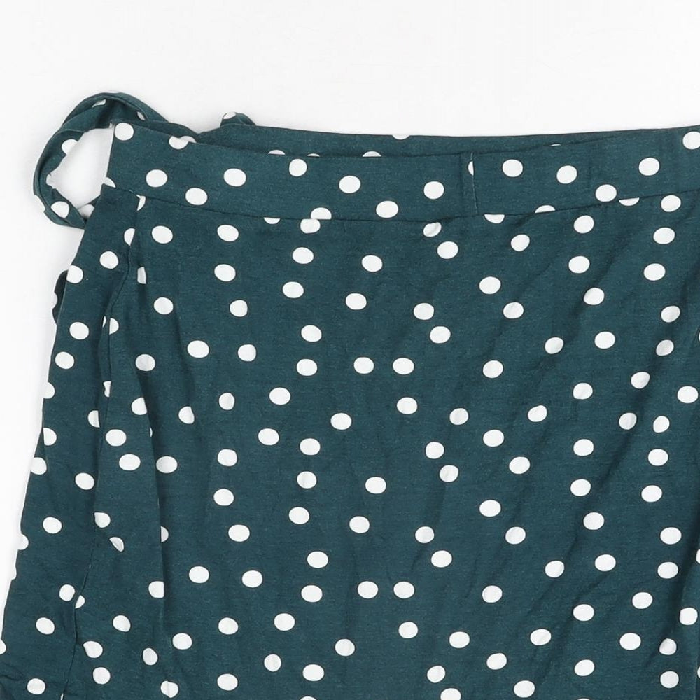 ASOS Womens Green Polka Dot Viscose Mini Skirt Size 12