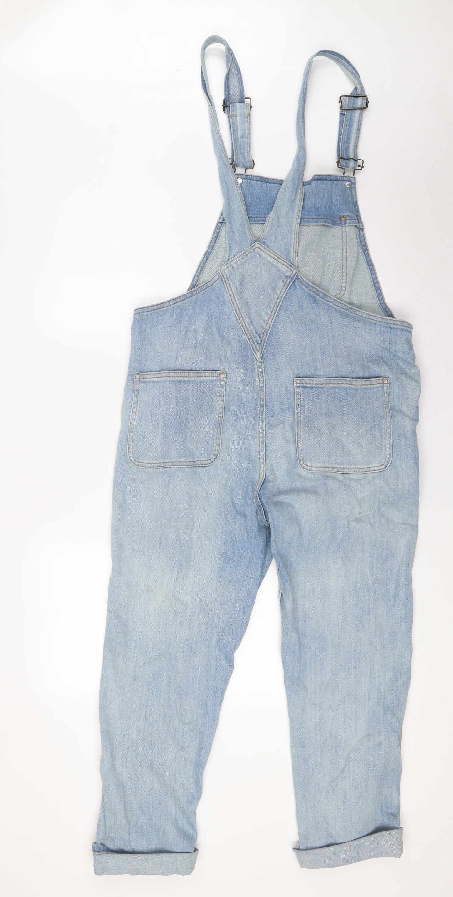 Fat Face Womens Blue Cotton Dungaree One-Piece Size 12 L24 in