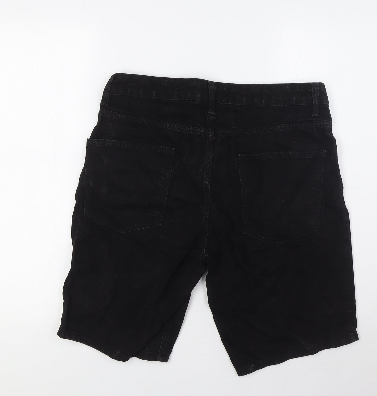 ASOS Mens Black Cotton Cargo Shorts Size 32 in L10 in Regular Zip