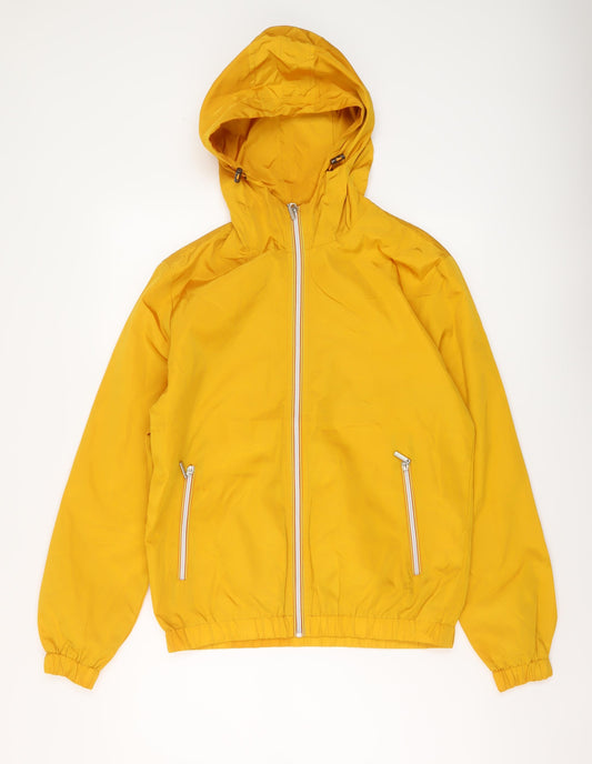 Noble Attire Mens Yellow Rain Coat Coat Size M Zip