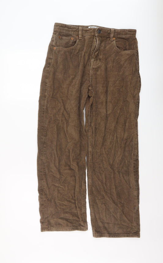 Motel Womens Brown Cotton Trousers Size M L27 in Regular Button