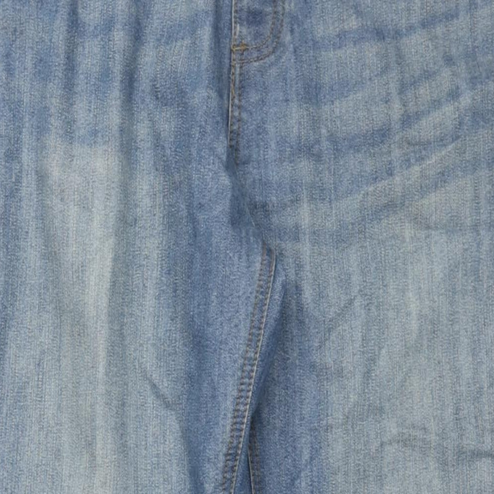 Denim & Co. Mens Blue Cotton Straight Jeans Size 36 in L30 in Slim Zip