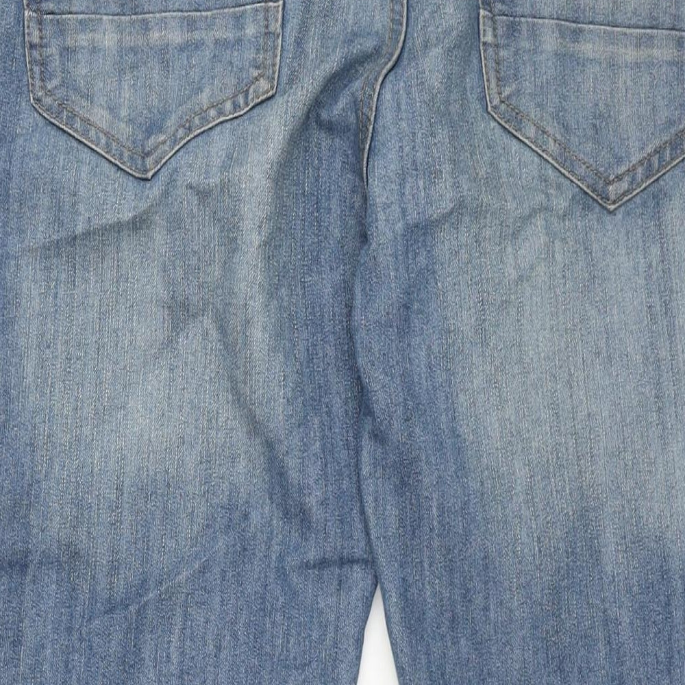 Denim & Co. Mens Blue Cotton Straight Jeans Size 36 in L30 in Slim Zip