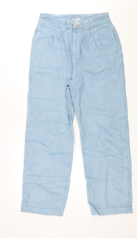 River Island Womens Blue Cotton Trousers Size 10 L30 in Regular Zip