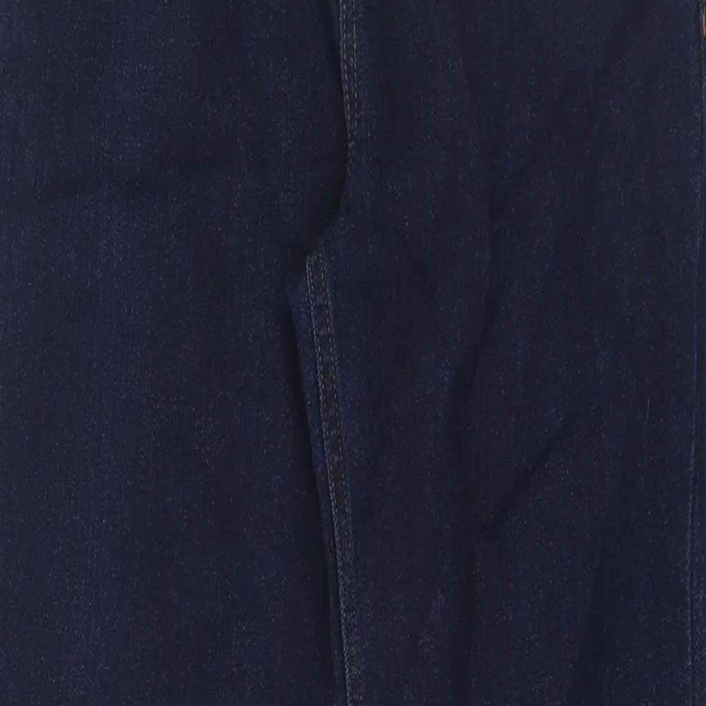 Marks and Spencer Mens Blue Cotton Straight Jeans Size 32 in L31 in Regular Zip