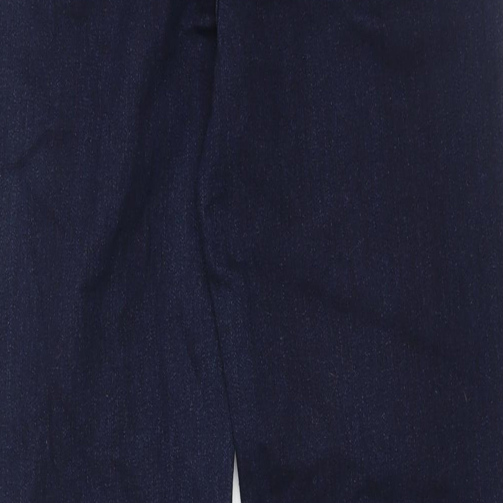 Marks and Spencer Mens Blue Cotton Straight Jeans Size 32 in L31 in Regular Zip