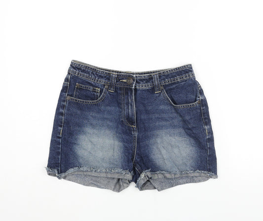 Authentic Denim Womens Blue Cotton Boyfriend Shorts Size 10 L3 in Regular Zip