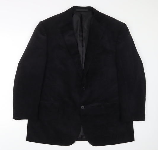 Marks and Spencer Mens Black Polyester Jacket Suit Jacket Size 44 Regular - Inside Pockets