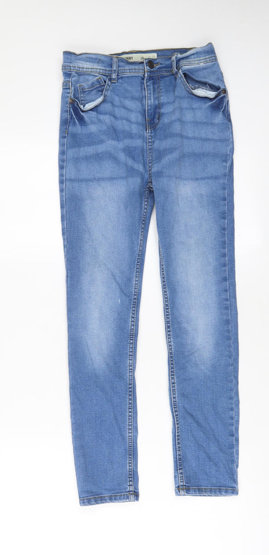 Denim & Co. Boys Blue Camel Straight Jeans Size 11-12 Years L20 in Regular Zip - Adjustable waist