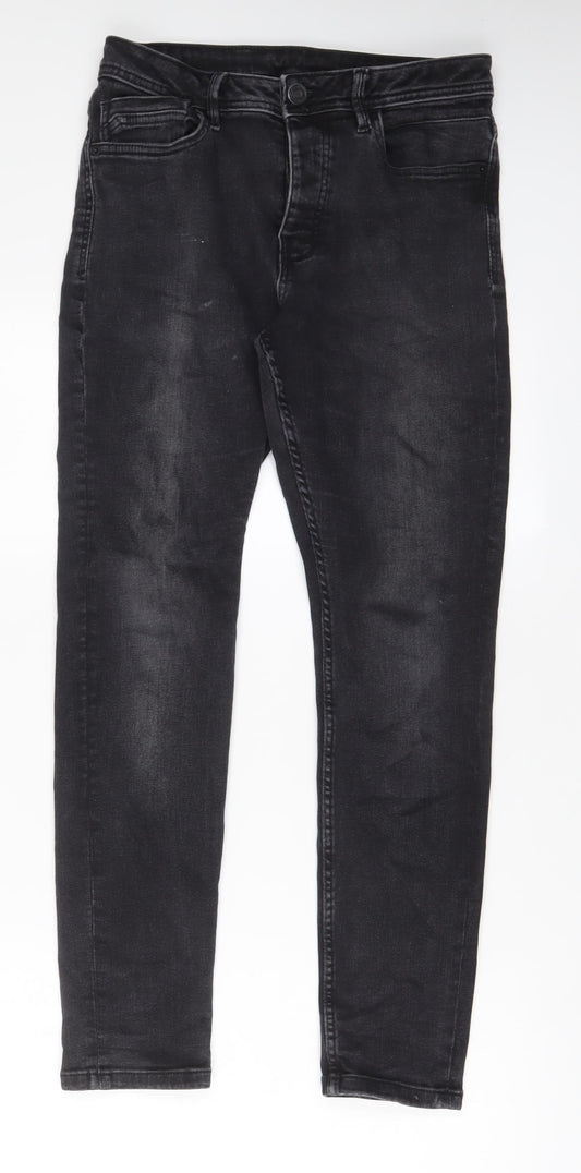 Denim & Co. Mens Black Cotton Skinny Jeans Size 32 in L30 in Regular Button