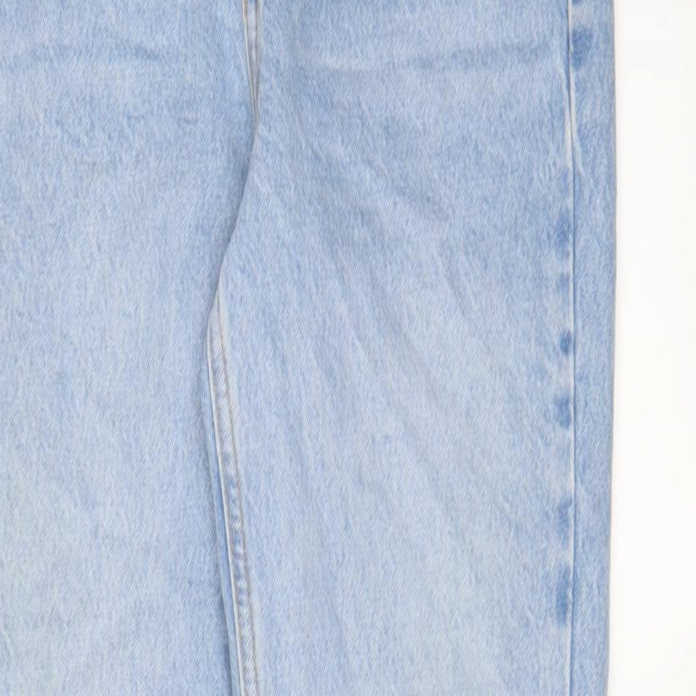 Topshop Womens Blue Cotton Straight Jeans Size 26 in L30 in Regular Zip