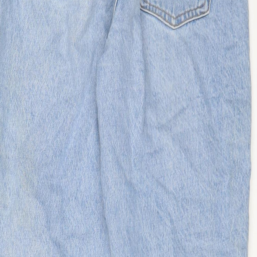 Topshop Womens Blue Cotton Straight Jeans Size 26 in L30 in Regular Zip