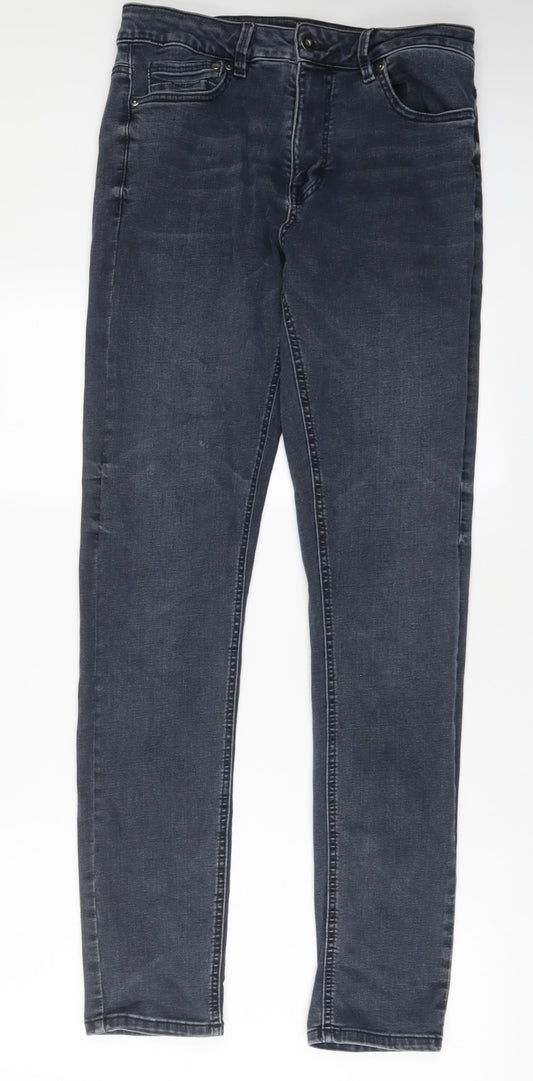 NEXT Mens Blue Cotton Skinny Jeans Size 32 in L35 in Regular Zip - Long Leg