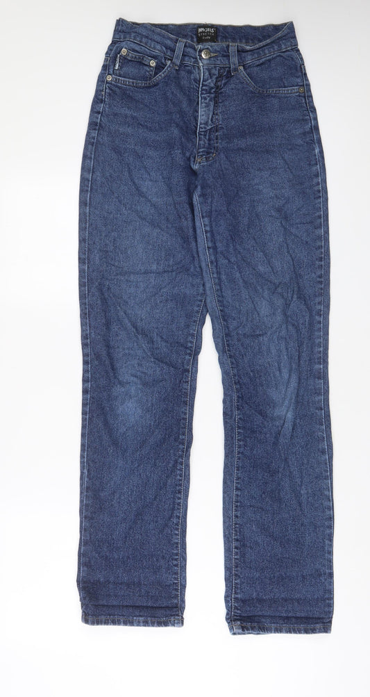 Angels Womens Blue Cotton Straight Jeans Size 26 in L32 in Regular Zip