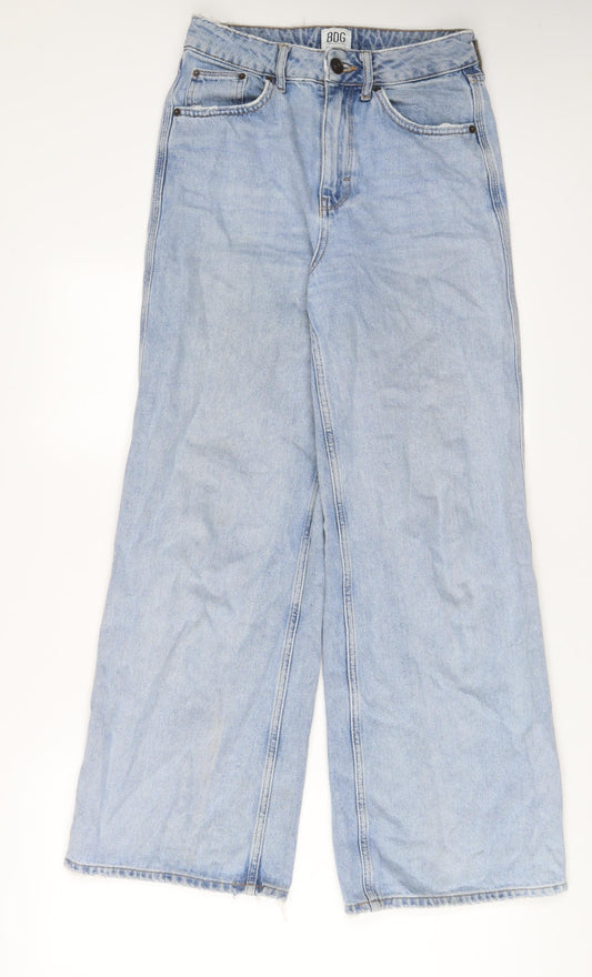 BDG Womens Blue Cotton Wide-Leg Jeans Size 26 in L30 in Regular Zip - Embroidered