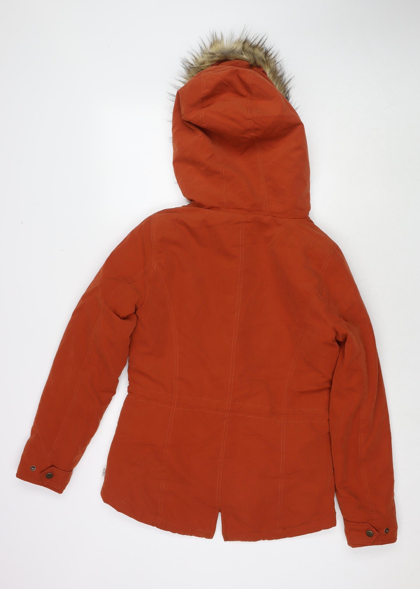 Only Womens Orange Parka Jacket Size XS Zip