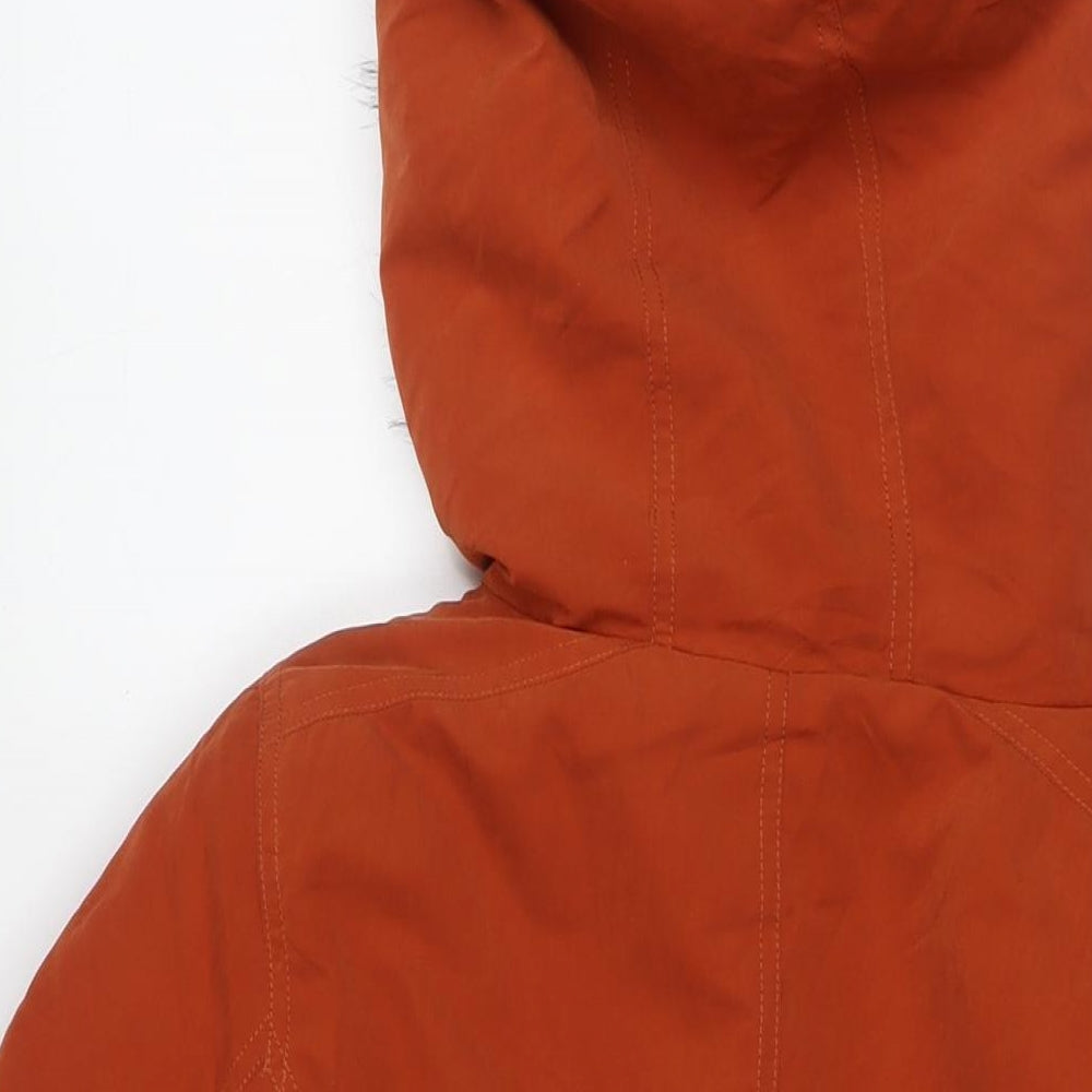 Only Womens Orange Parka Jacket Size XS Zip