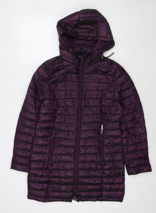 Roman Womens Purple Quilted Jacket Size 10 Zip