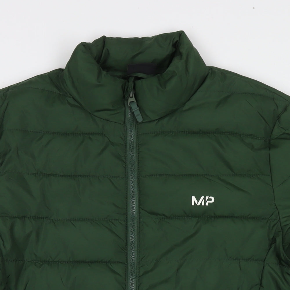 Myprotein Mens Green Puffer Jacket Jacket Size S Zip