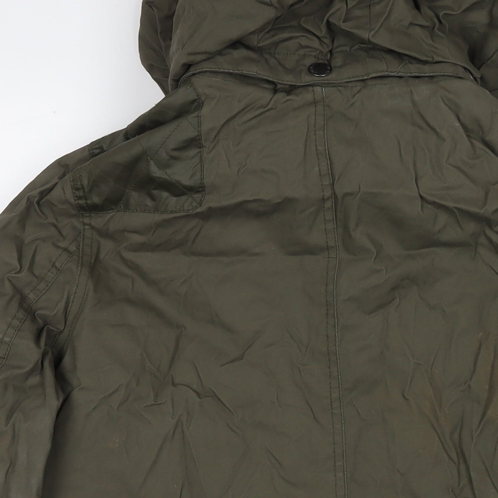 H&M Womens Green Parka Jacket Size 12 Zip