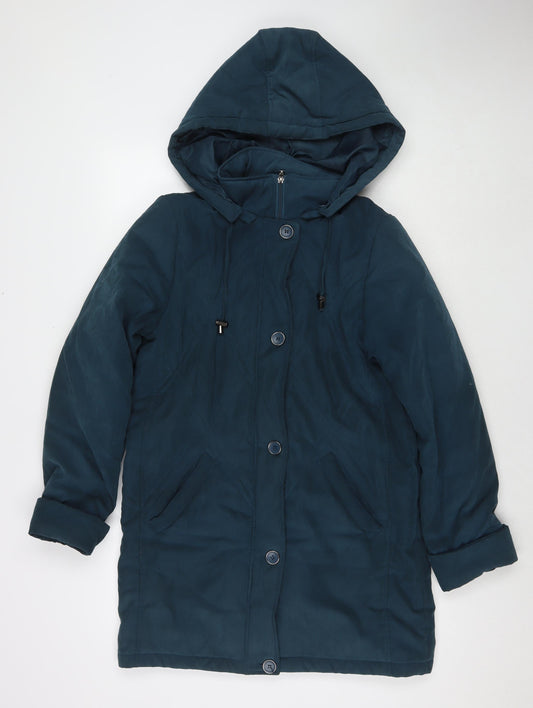 Classics Womens Blue Parka Jacket Size 12 Zip