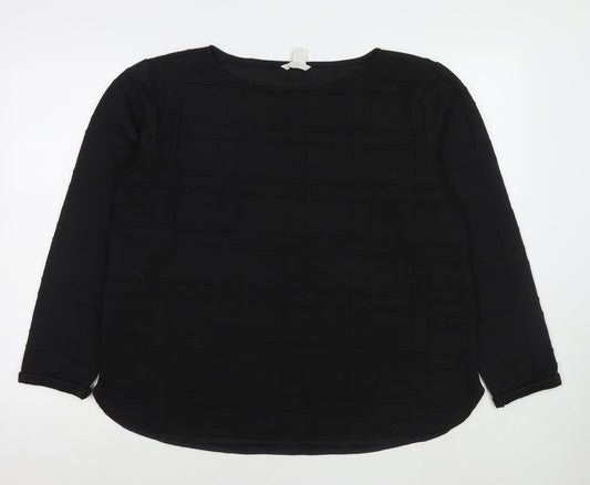 H&M Womens Black Round Neck Polyester Pullover Jumper Size L