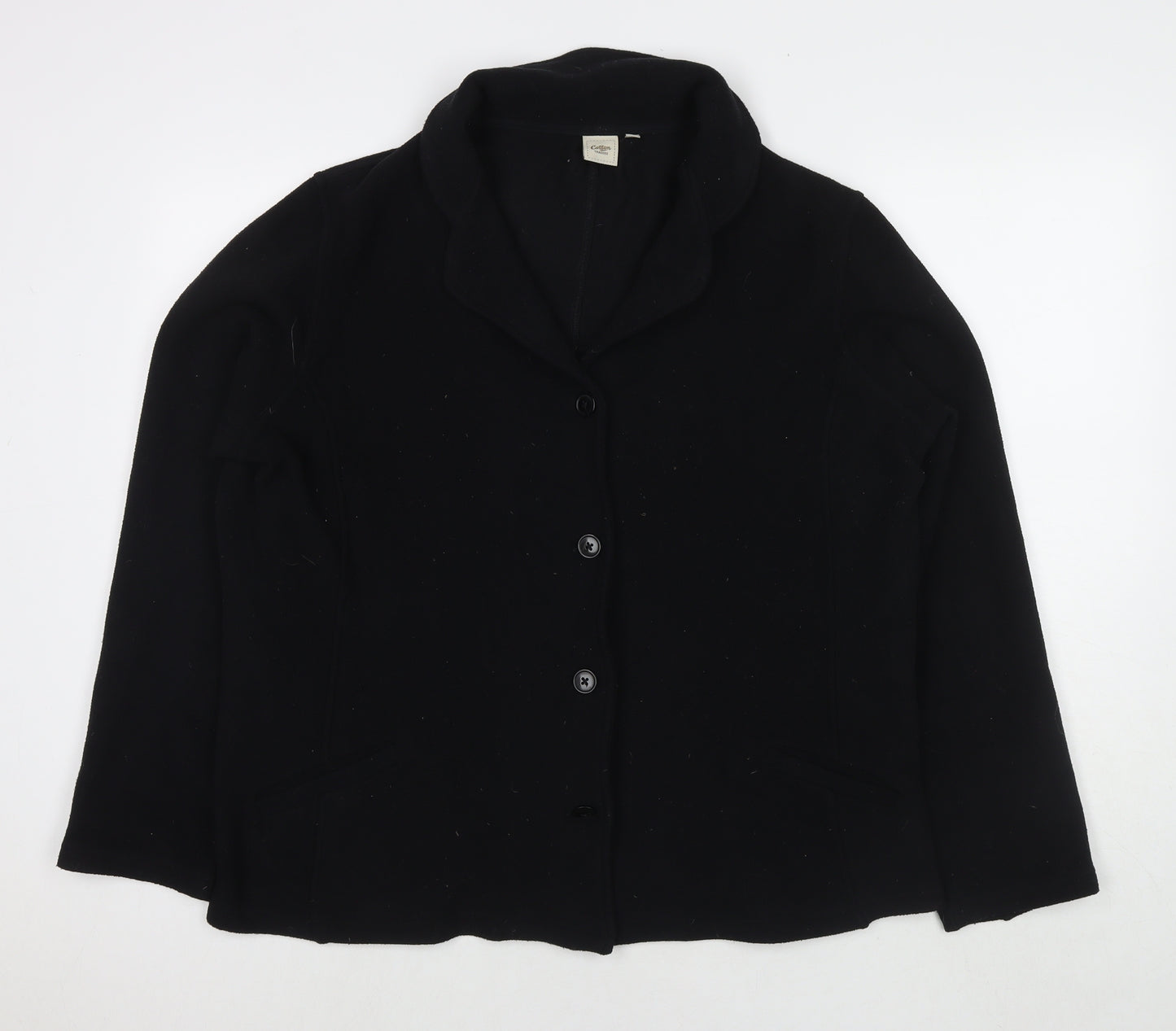 Cotton Traders Womens Black Jacket Blazer Size 20 Button