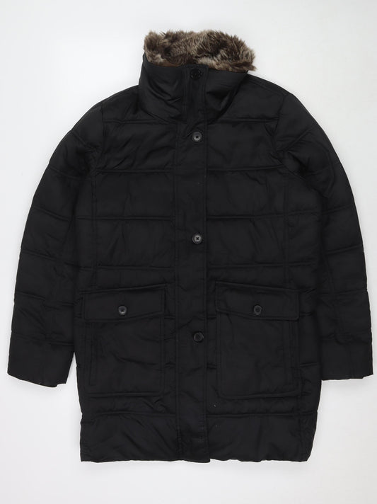 Lands' End Womens Black Jacket Size L Zip