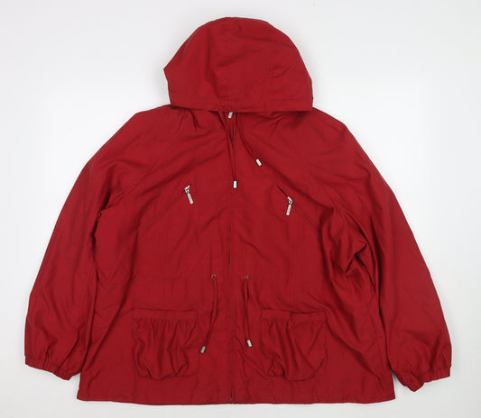 Per Una Womens Red Parka Jacket Size XL Zip