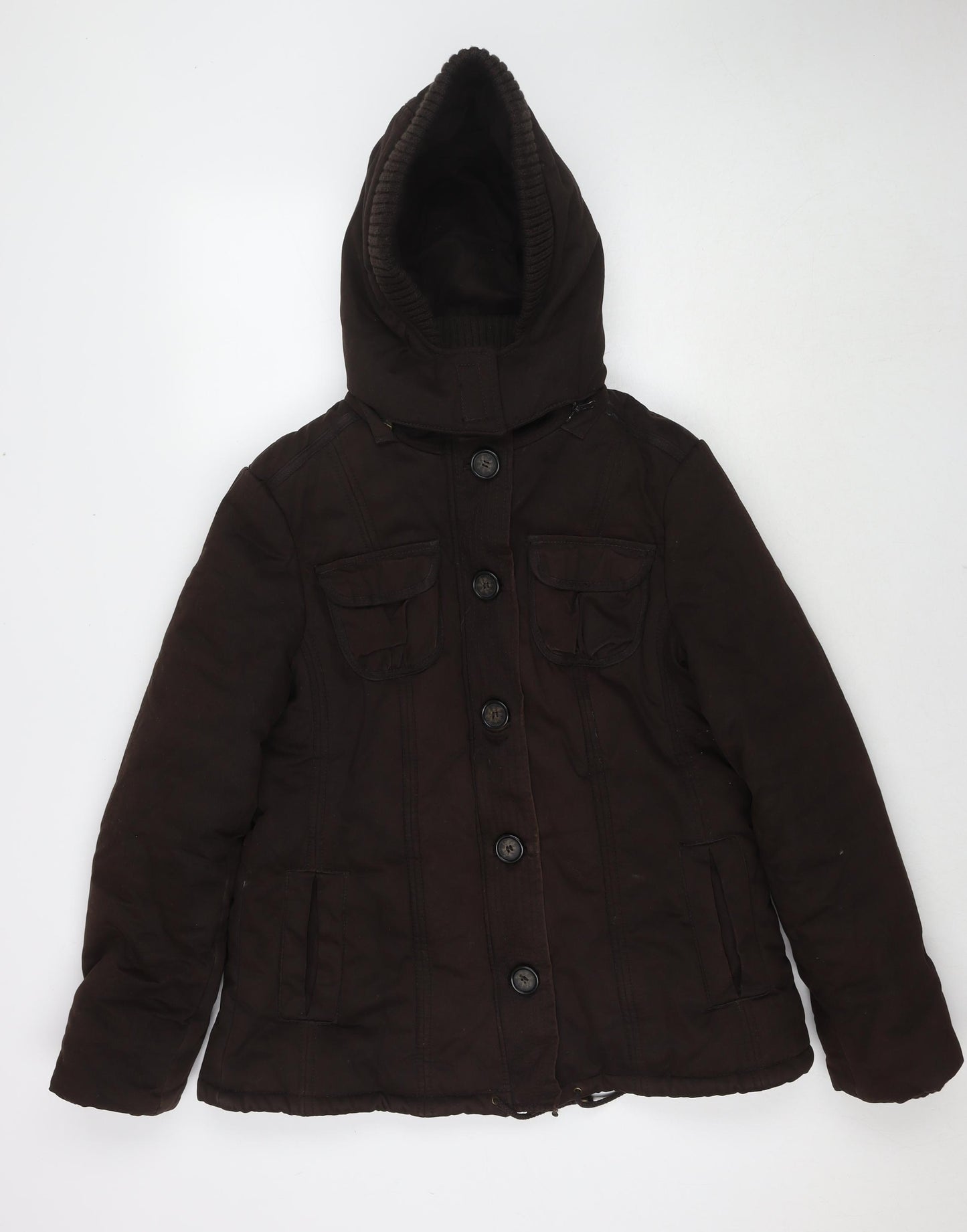 Zara Womens Brown Parka Jacket Size XL Zip