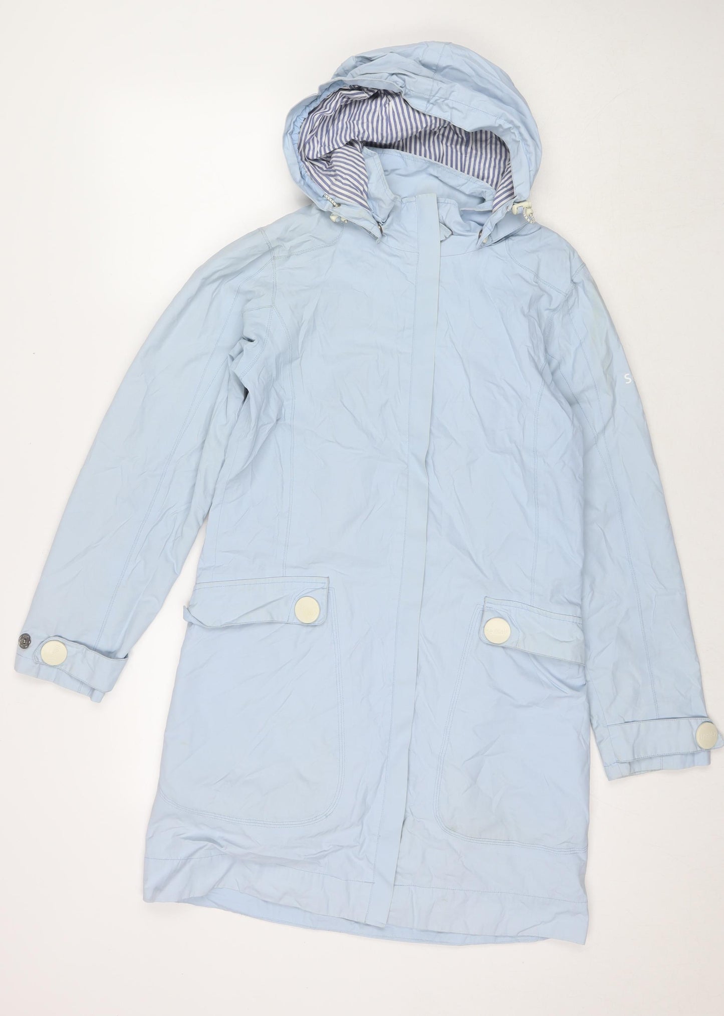 Seasalt Womens Blue Parka Jacket Size 8 Zip