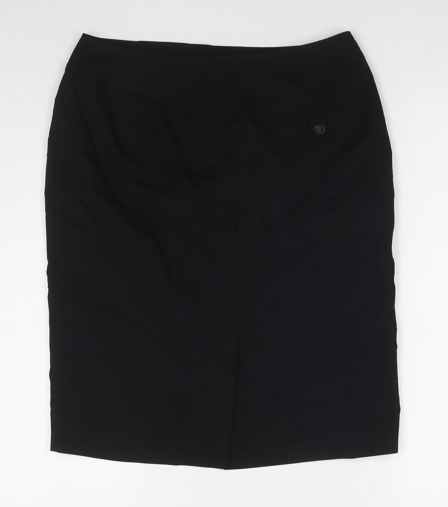 NEXT Womens Black Polyacrylate Fibre A-Line Skirt Size 12 Zip