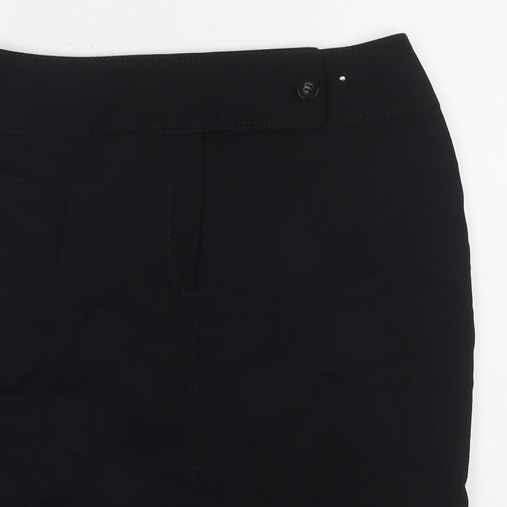 NEXT Womens Black Polyacrylate Fibre A-Line Skirt Size 12 Zip