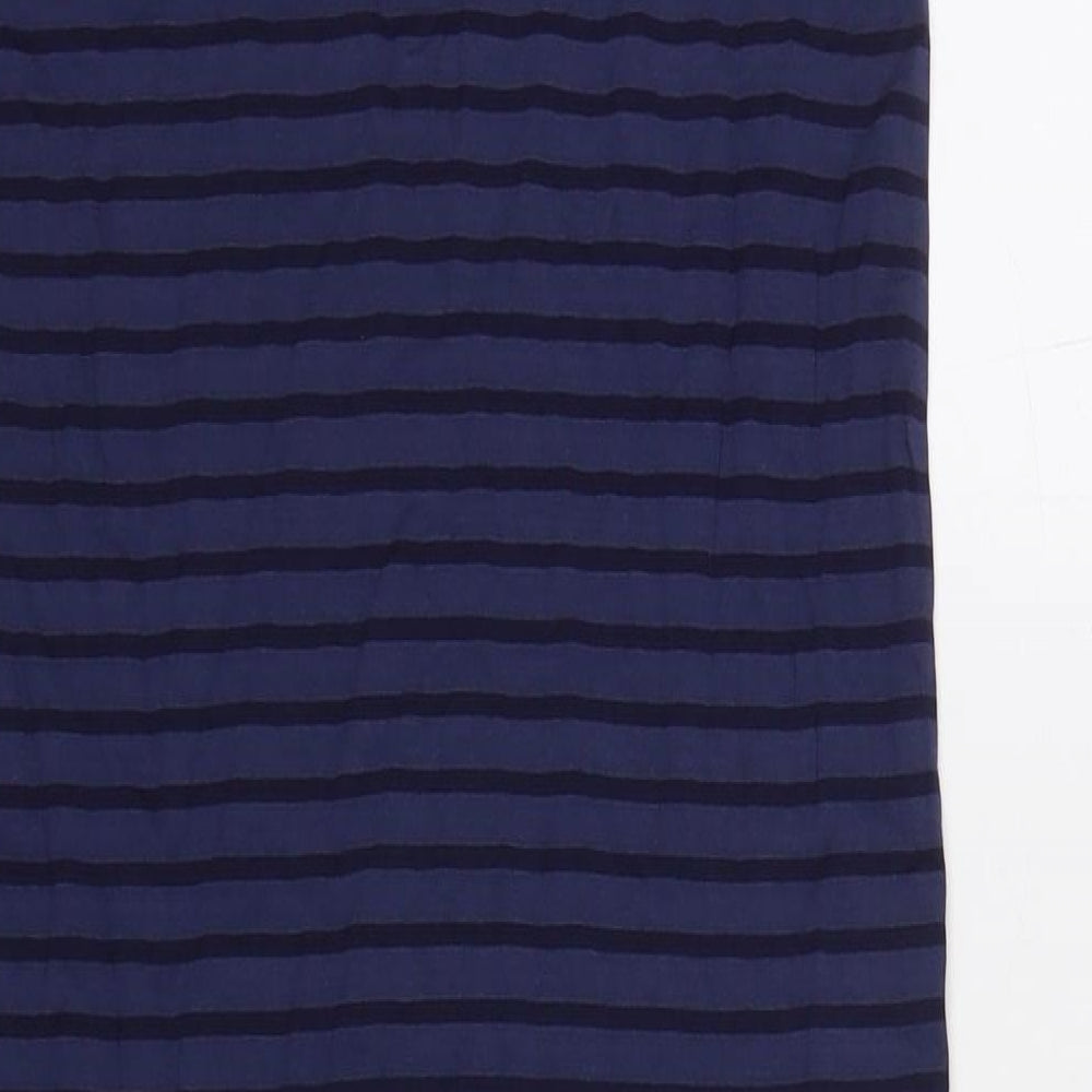 Fashion Pride Womens Blue Striped Cotton Maxi Skirt Size 12