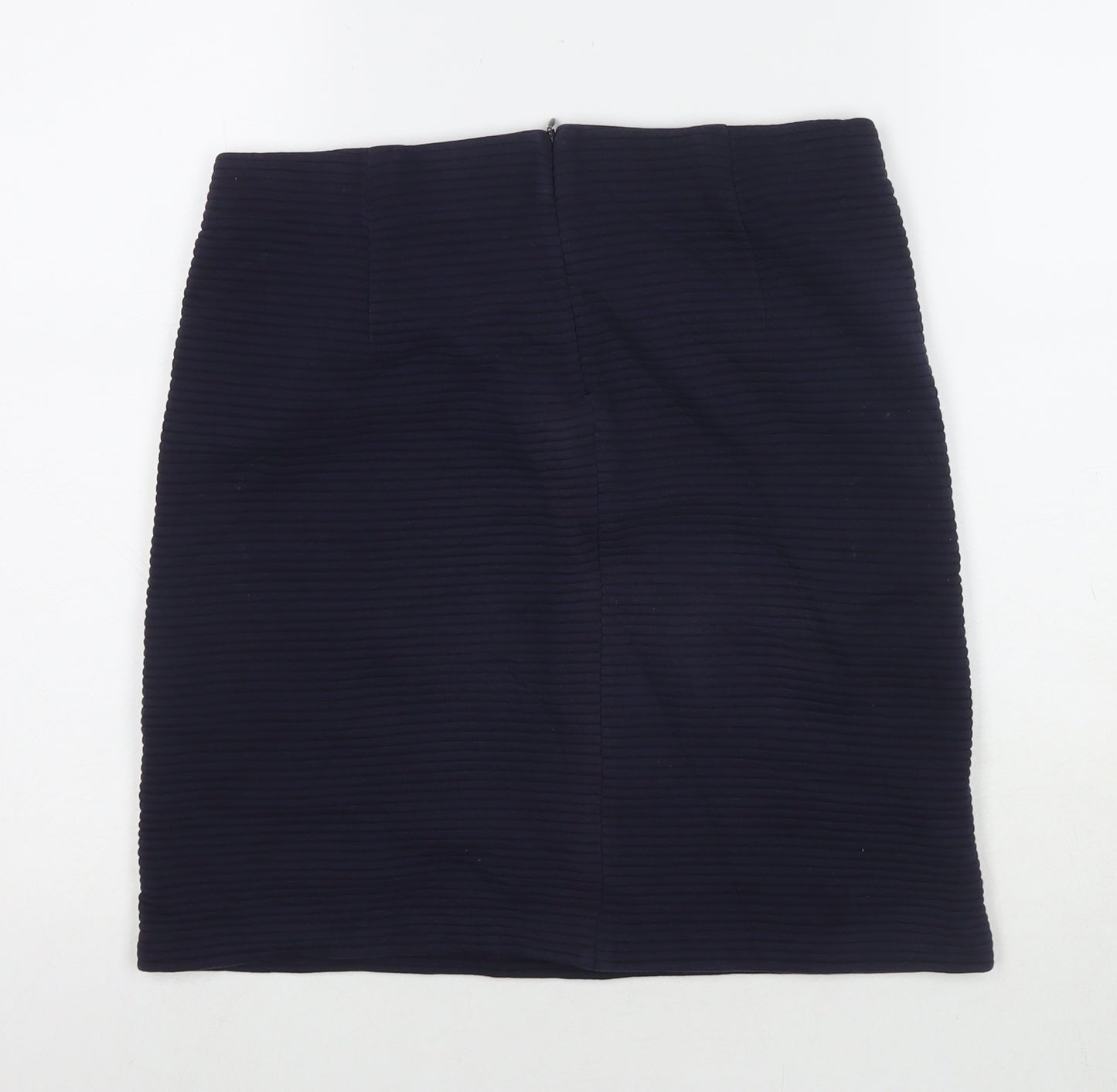 Boden Womens Blue Cotton A-Line Skirt Size 10 Zip