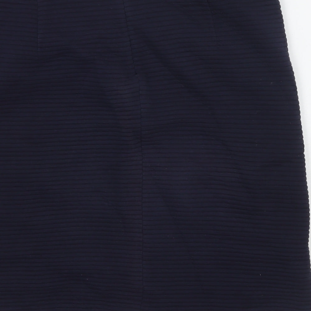 Boden Womens Blue Cotton A-Line Skirt Size 10 Zip