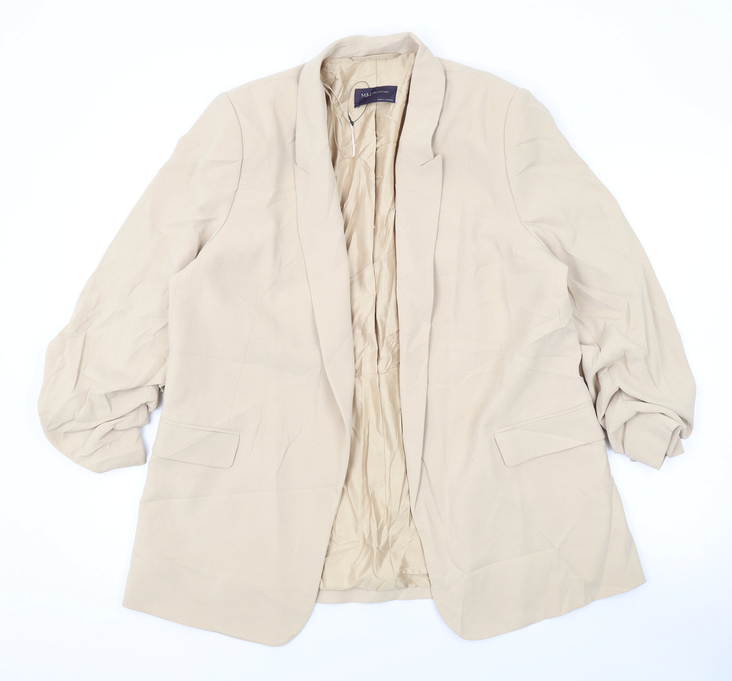 Marks and Spencer Womens Beige Jacket Blazer Size 14