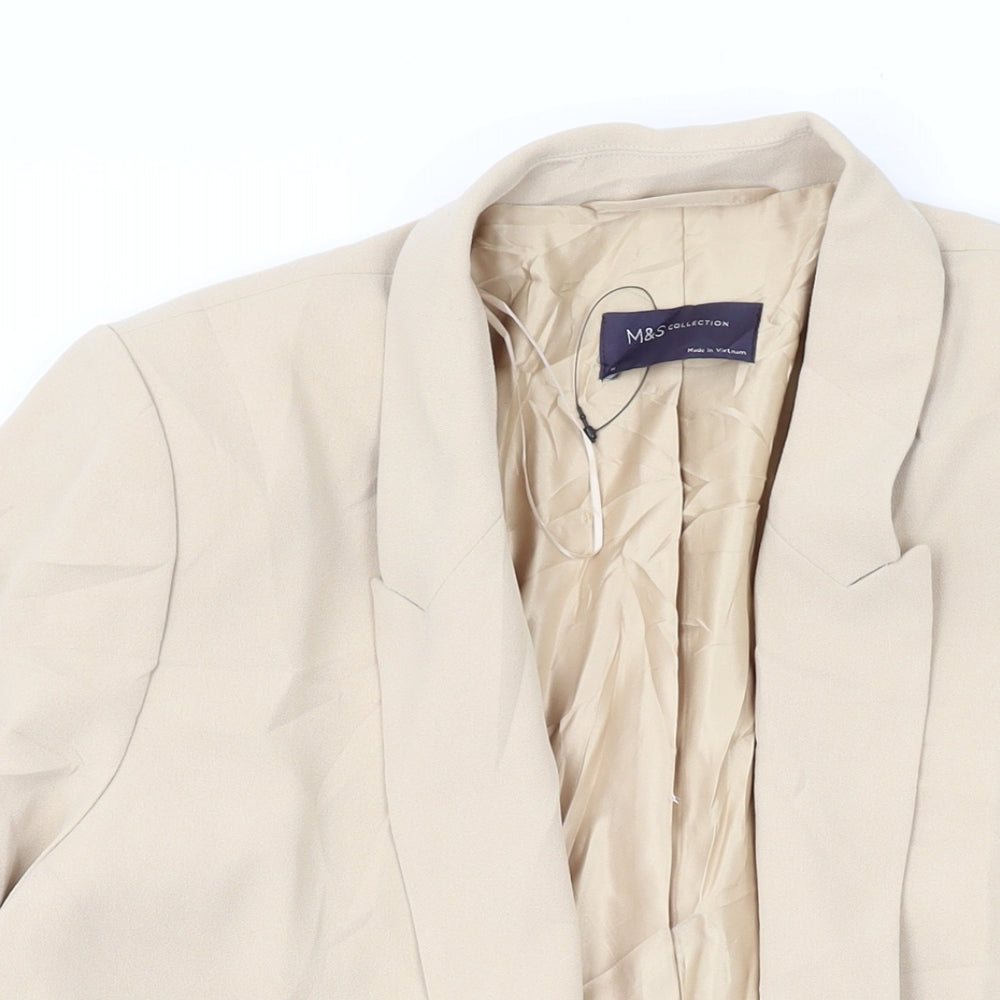 Marks and Spencer Womens Beige Jacket Blazer Size 14