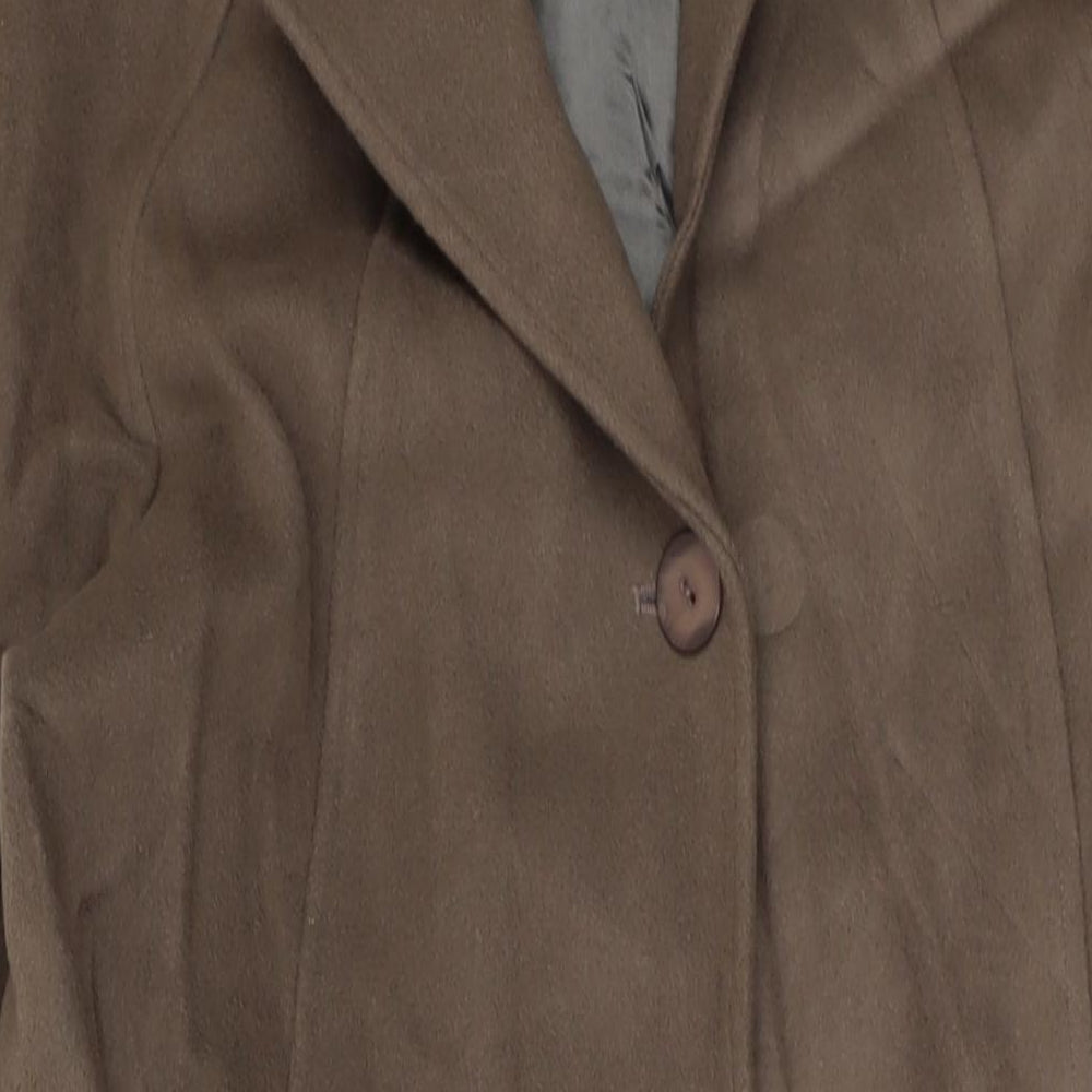 Eastex Womens Brown Overcoat Coat Size 14 Button