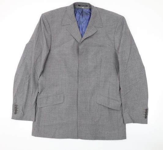 River Island Mens Grey Polyester Jacket Suit Jacket Size 40 Regular