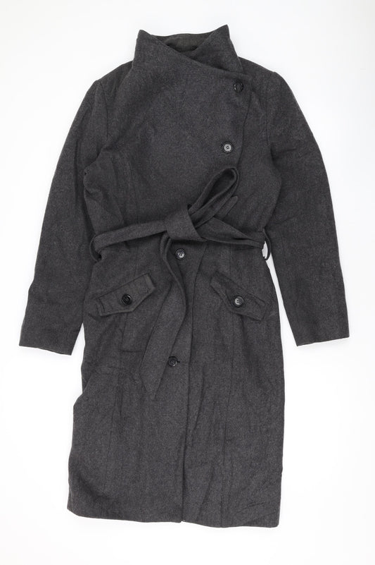 NEXT Womens Grey Overcoat Coat Size 10 Button