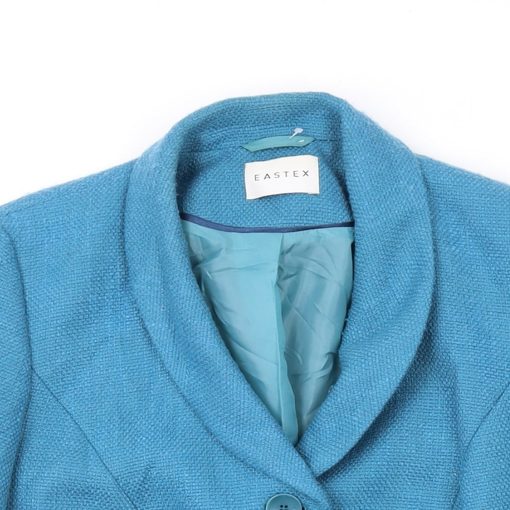 Eastex Womens Blue Jacket Blazer Size 12 Button