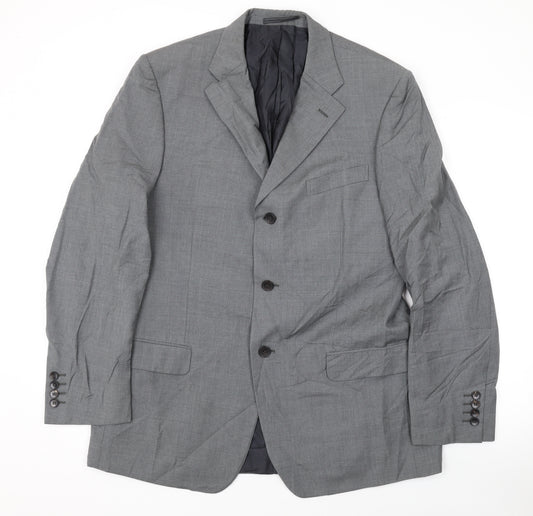 Gucci Mens Grey Polyester Jacket Suit Jacket Size 44 Regular