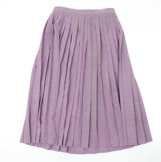 Jaeger Womens Purple Polyester Skater Skirt Size 12 Button