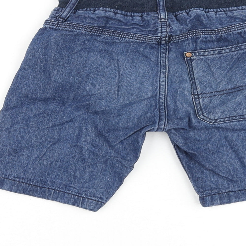 H&M Boys Blue 100% Cotton Biker Shorts Size 5-6 Years Relaxed Drawstring - Inside leg 7in