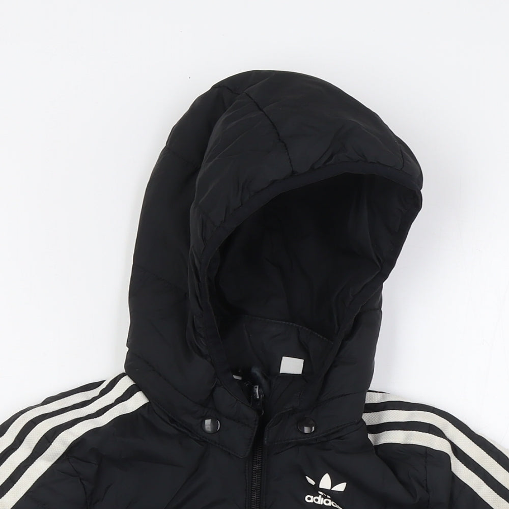 adidas Boys Black Jacket Size 3-4 Years Zip